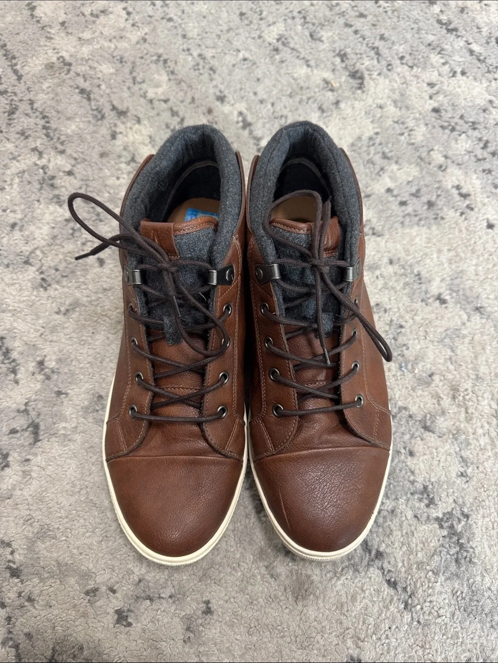 Aldo Brown Leather Chukka Boots with Gray Collar